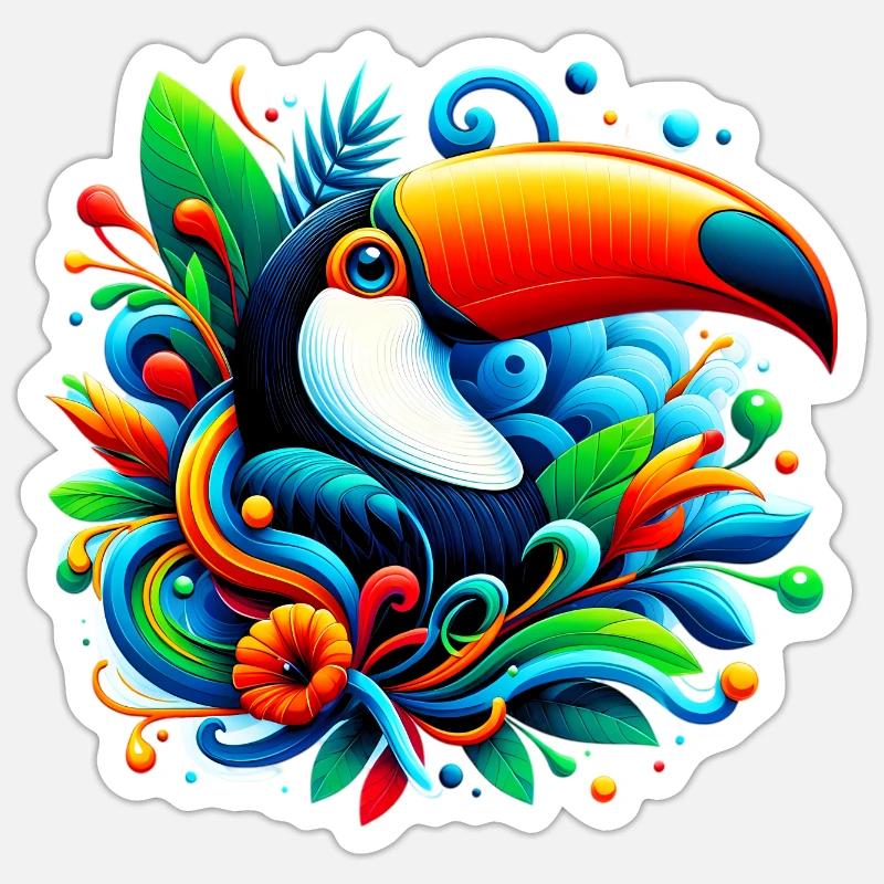 Toucan - Sticker size S (10 x 10 cm) - white matte