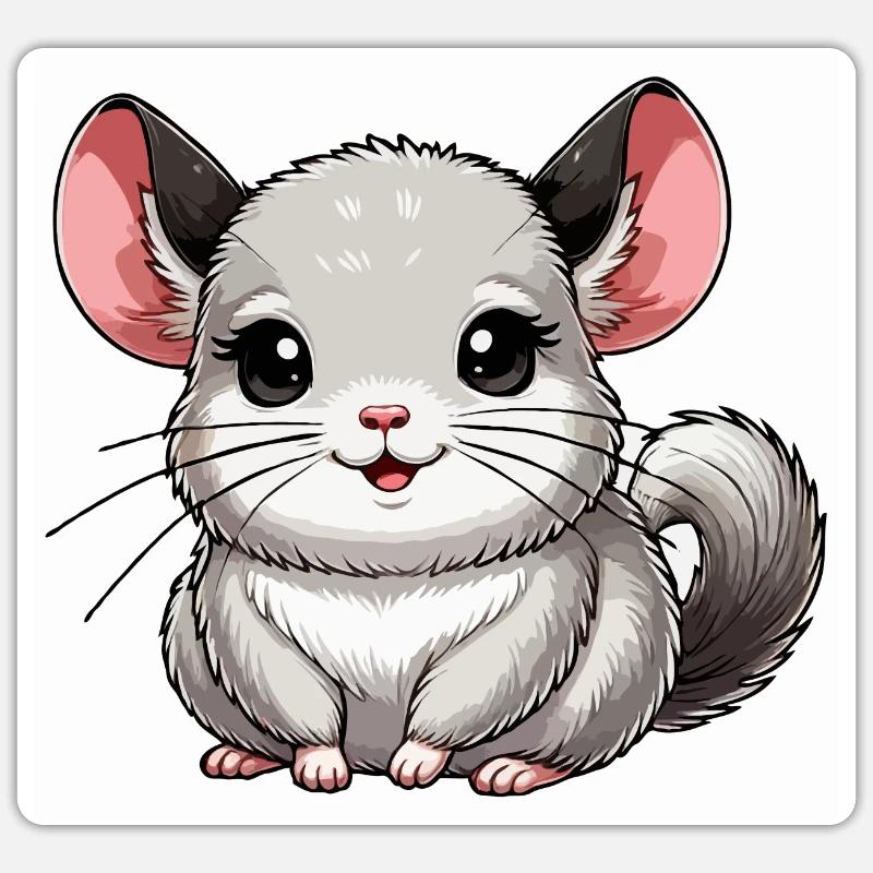 chinchilla - Sticker size S (10 x 10 cm) - white matte