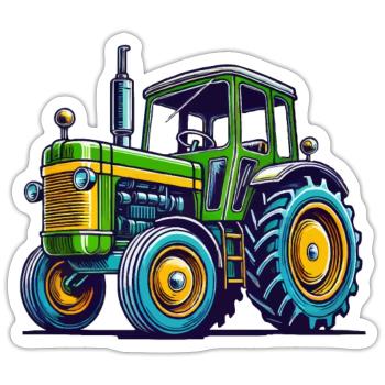 Tractor Tractor - Sticker size S (10 x 10 cm) - white matte - Front