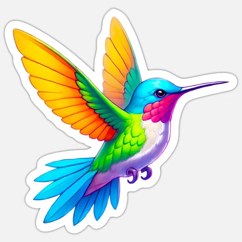 Kolibri - Sticker Größe S (10 x 10 cm) - Mattweiß