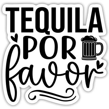 Tequila por favor - Sticker size S (10 x 10 cm) - white matte - Front