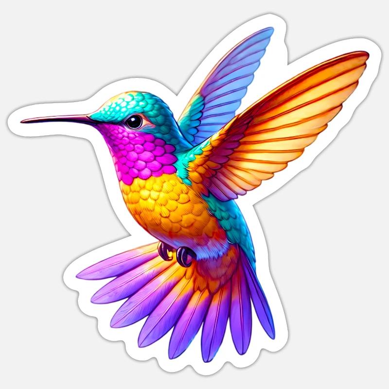 Colibri - Sticker taille S (10 x 10 cm) - blanc mat