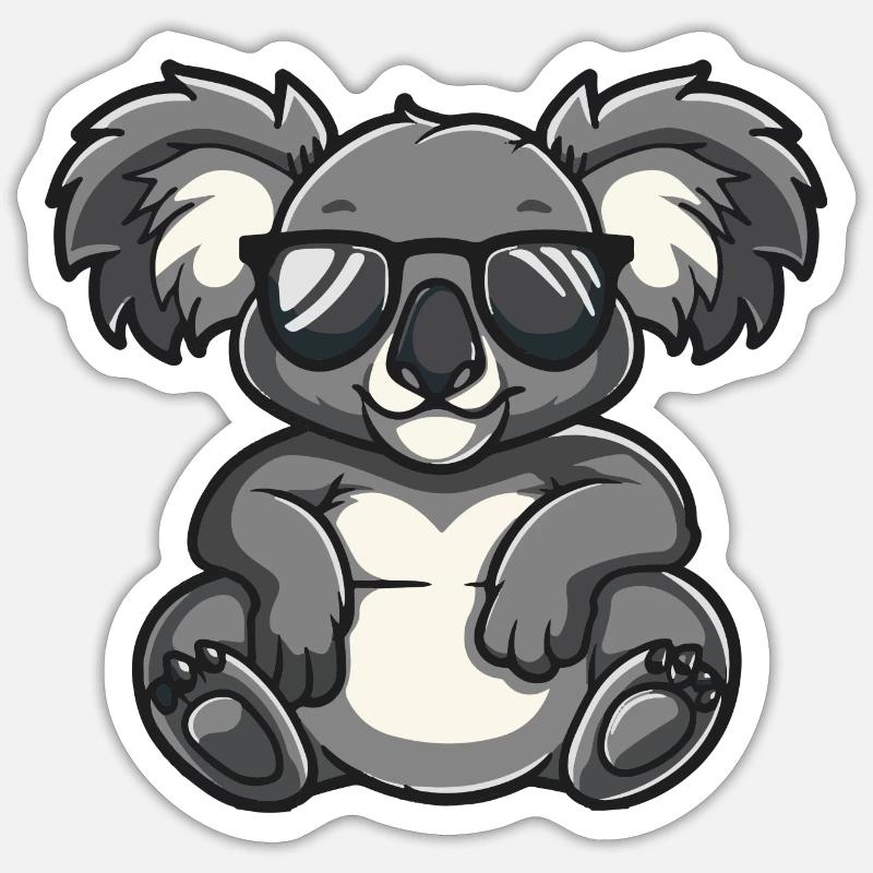 Koala - Sticker taille S (10 x 10 cm) - blanc mat