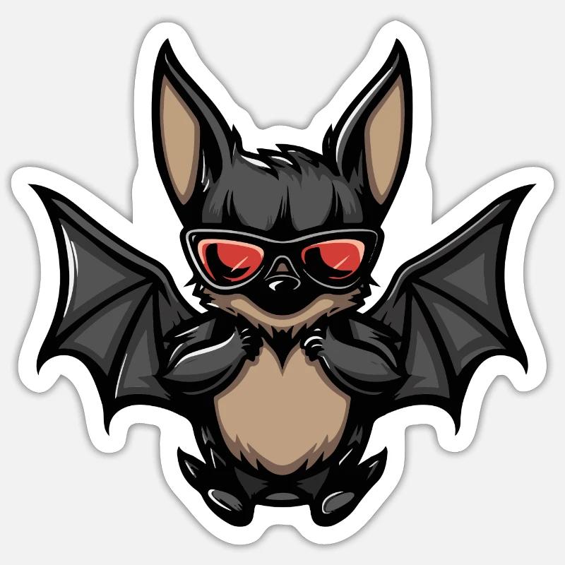 Chauve-souris - Sticker taille S (10 x 10 cm) - blanc mat