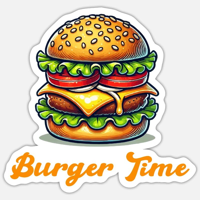 burger hamburger - Sticker Größe S (10 x 10 cm) - Mattweiß