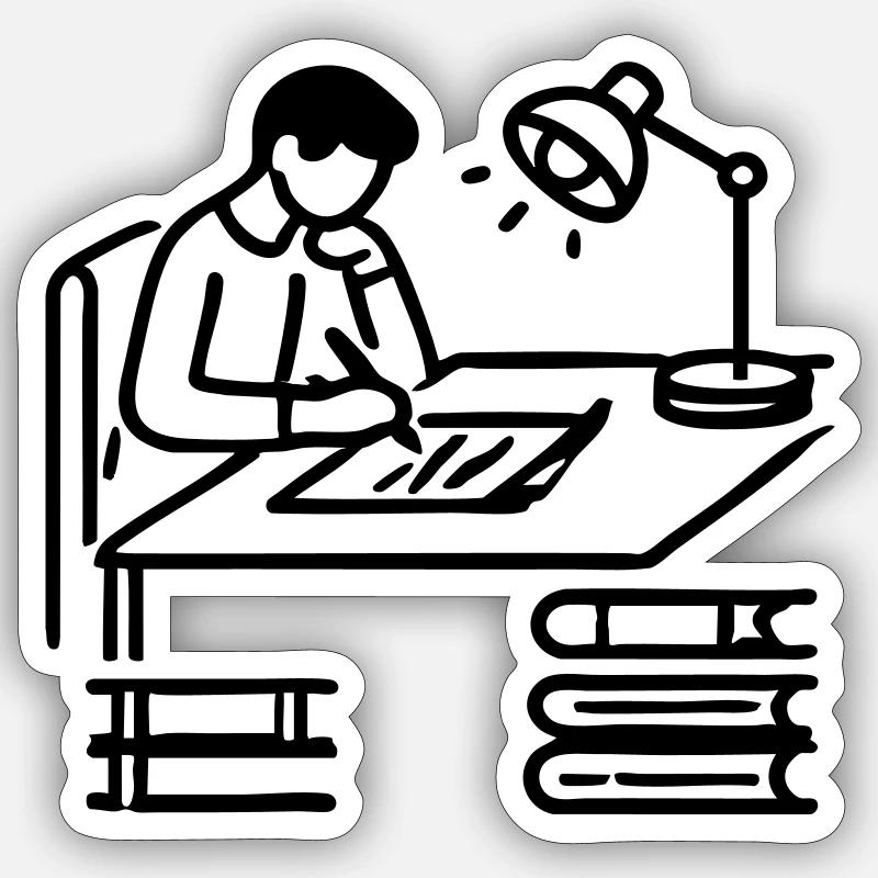 Autor Lernen Schüler Student - Sticker Größe S (10 x 10 cm) - Mattweiß