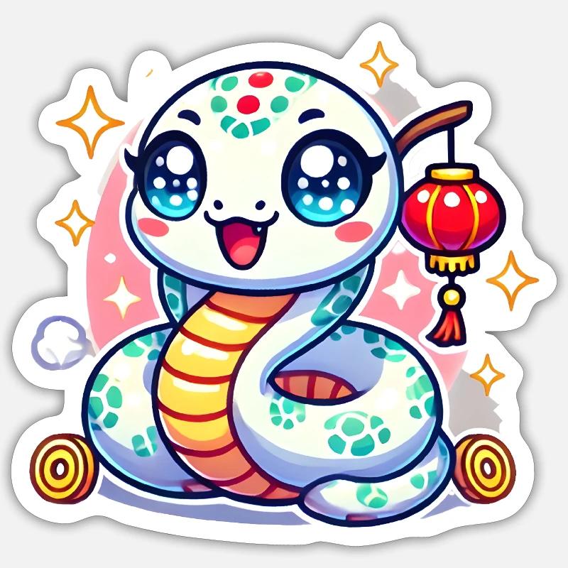 Serpent - Sticker taille S (10 x 10 cm) - blanc mat