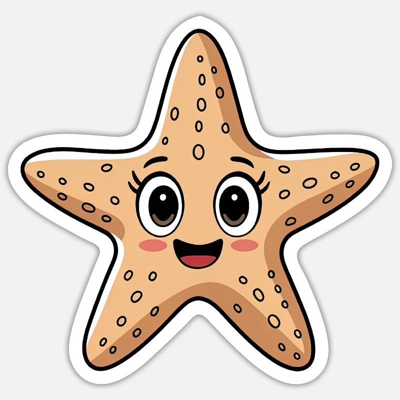 Süßer Seestern - Sticker Größe S (10 x 10 cm) - Mattweiß