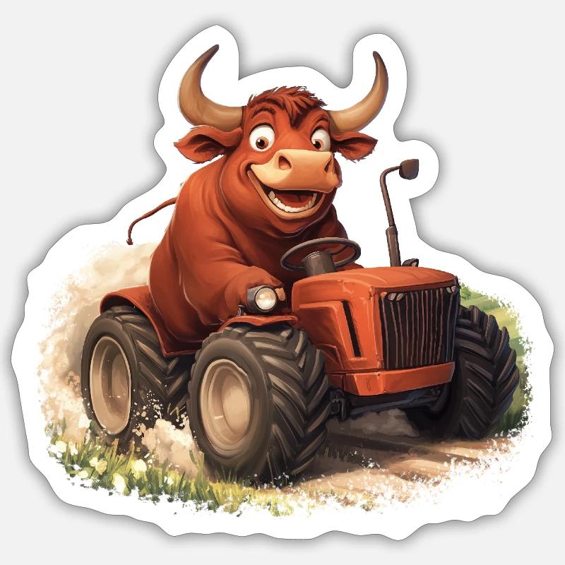 Taurus on Trekker - Sticker size S (10 x 10 cm) - white matte
