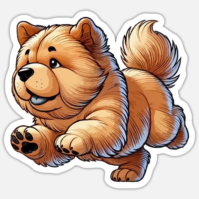 Chow Chow - Sticker Größe S (10 x 10 cm) - Mattweiß