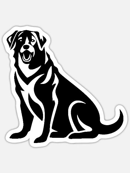 Kangal Hund - Sticker Größe S (10 x 10 cm) - Mattweiß