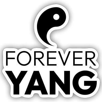 Forever Yang - Sticker Größe S (10 x 10 cm) - Mattweiß - Vorne