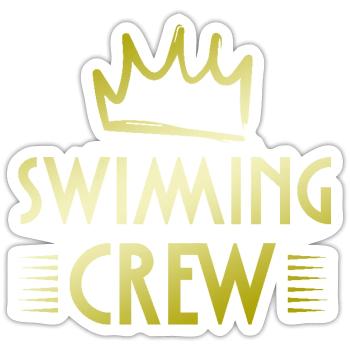 Swimming Crew - Sticker Größe S (10 x 10 cm) - Mattweiß - Vorne