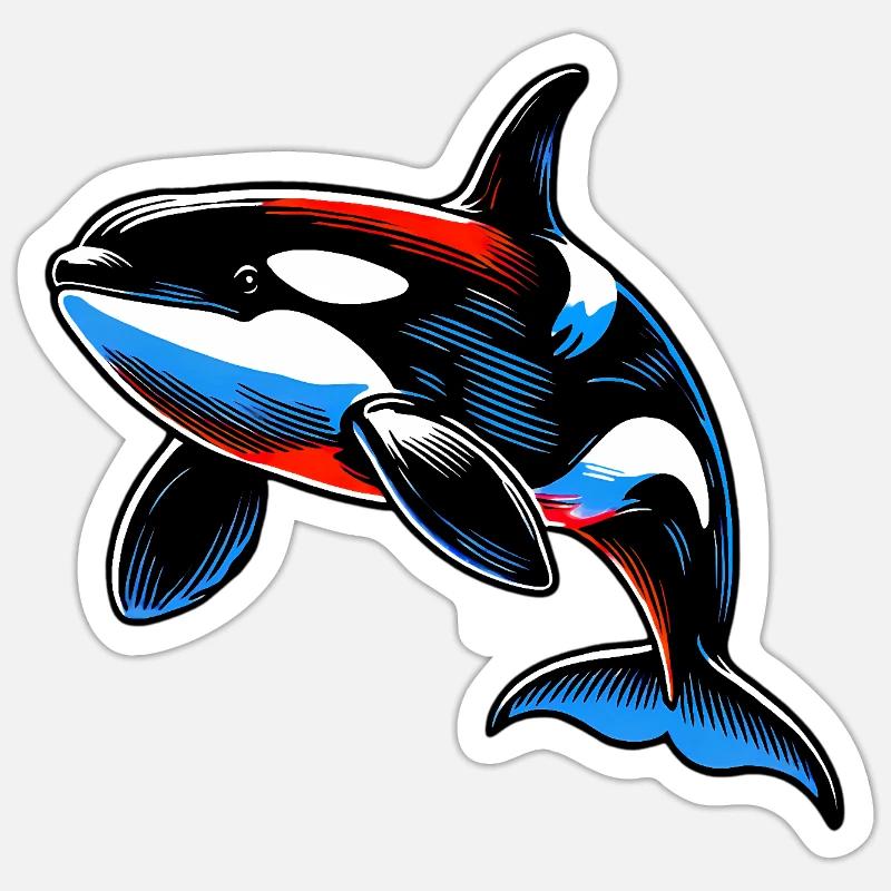 Orca - Sticker størrelse S (10 x 10 cm) - mat hvid