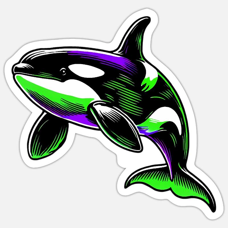 Killer whale - Sticker size S (10 x 10 cm) - white matte