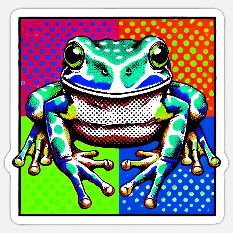 Frosch - Sticker Größe S (10 x 10 cm) - Mattweiß