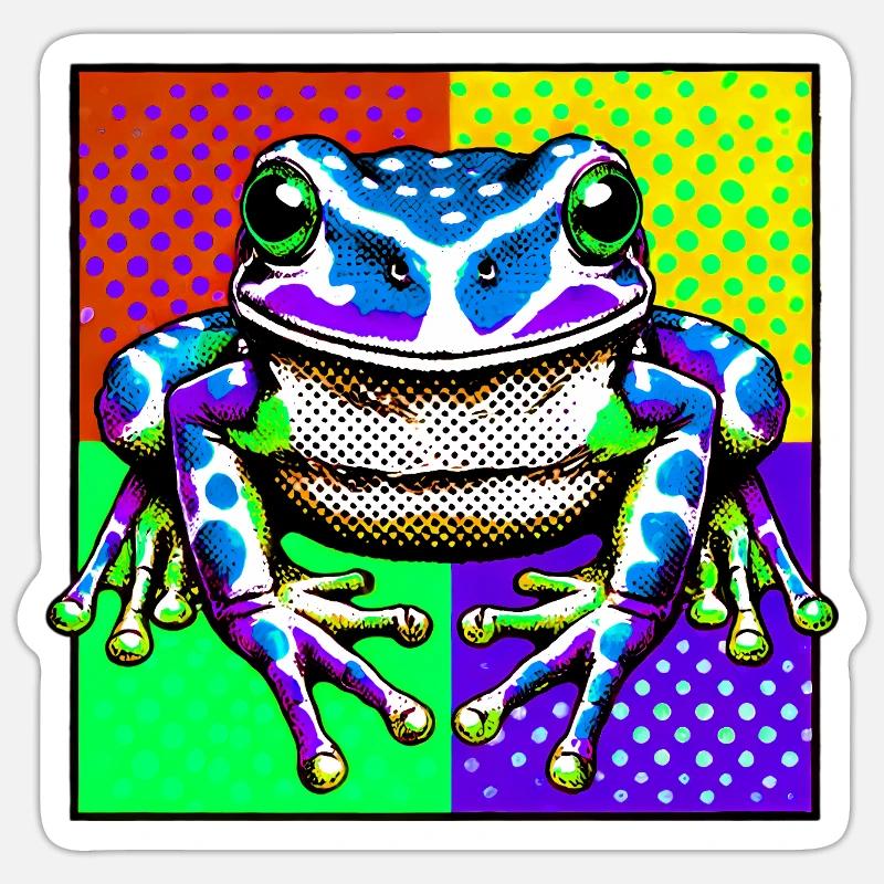 Frosch - Sticker Größe S (10 x 10 cm) - Mattweiß