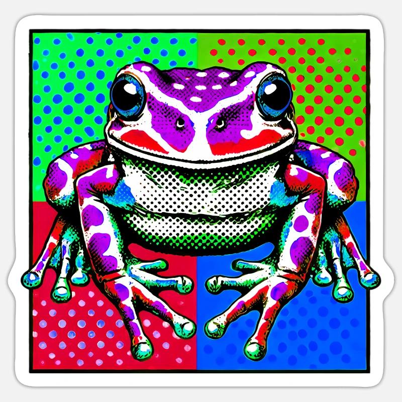 Frosch - Sticker Größe S (10 x 10 cm) - Mattweiß