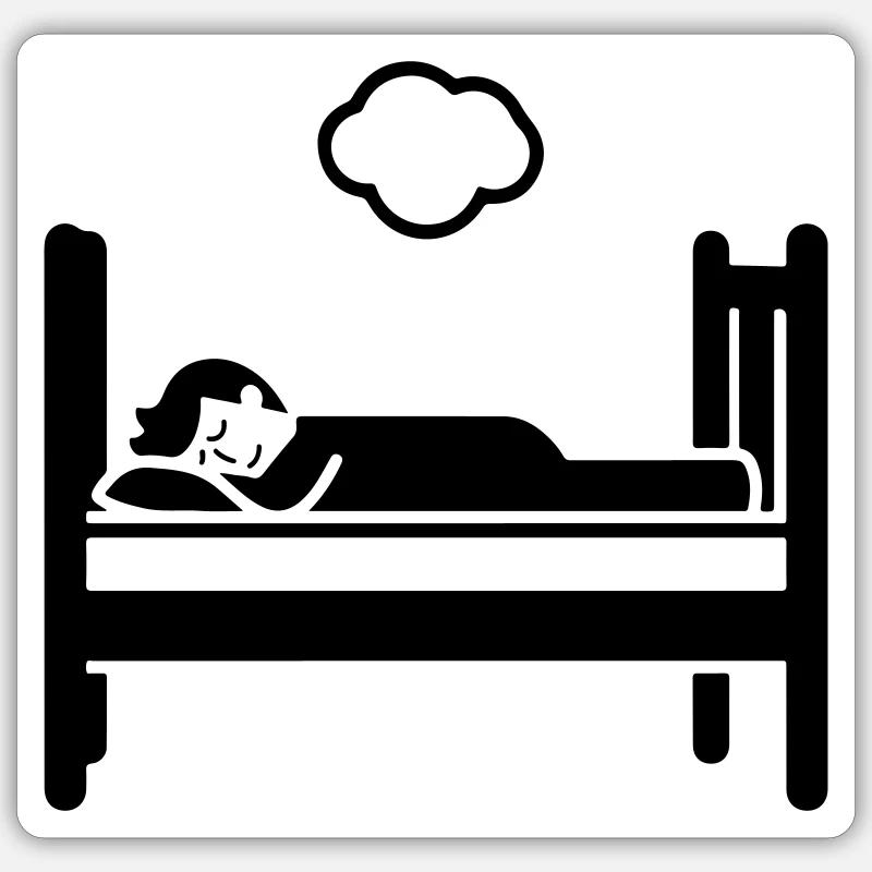 Sleeping Bed - Sticker size S (10 x 10 cm) - white matte