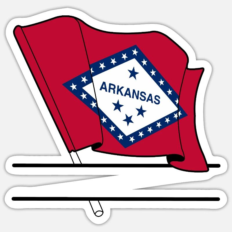 Flag Arkansas text banner - Sticker size S (10 x 10 cm) - white matte