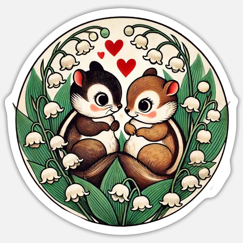Chipmunk Love Sticker size S (10 x 10 cm)