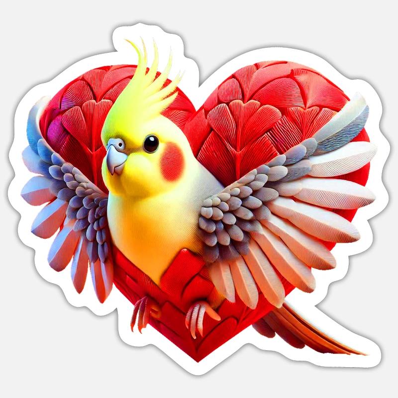 Cœur de nymphe (05) - Sticker taille S (10 x 10 cm) - blanc mat