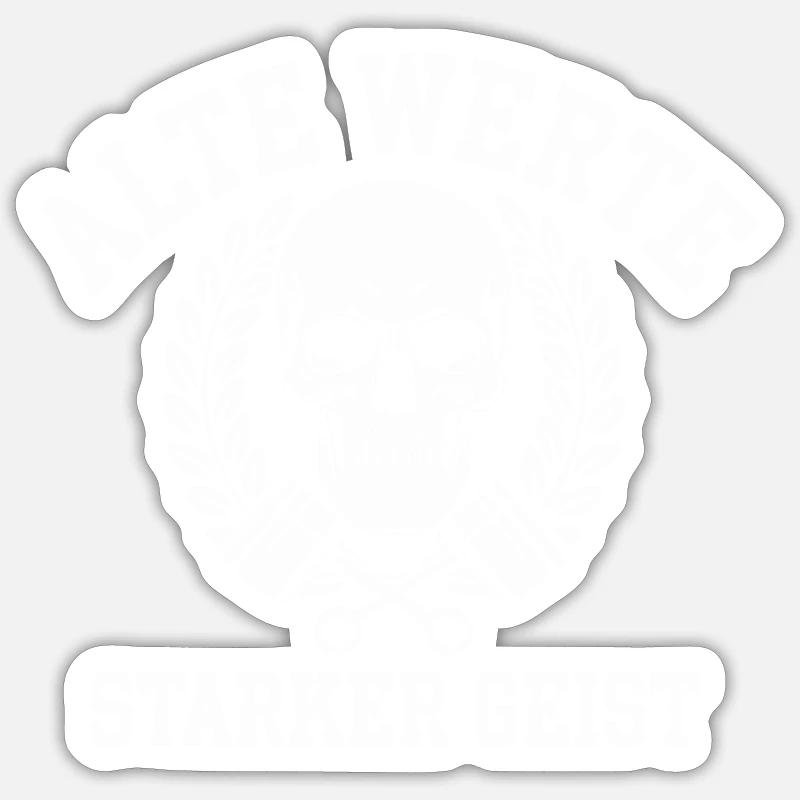 Alte Werte, Starker Geist - Sticker size S (10 x 10 cm) - white matte