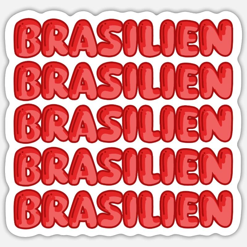 Cadeau pour le Brésil - Sticker taille S (10 x 10 cm) - blanc mat