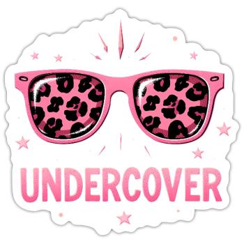Lunettes de soleil et costume - Funny Motif - Sticker taille S (10 x 10 cm) - blanc mat - Devant