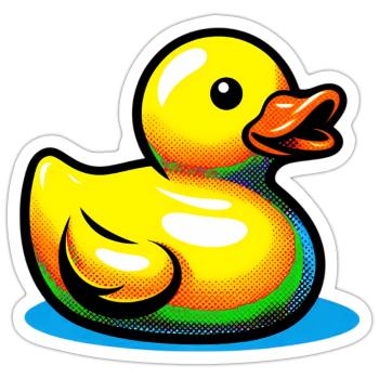 Caneton Canard Canard Canard - Sticker taille S (10 x 10 cm) - blanc mat - Devant