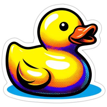 Ente Ente Ente Ente Ente - Sticker Größe S (10 x 10 cm) - Mattweiß - Vorne