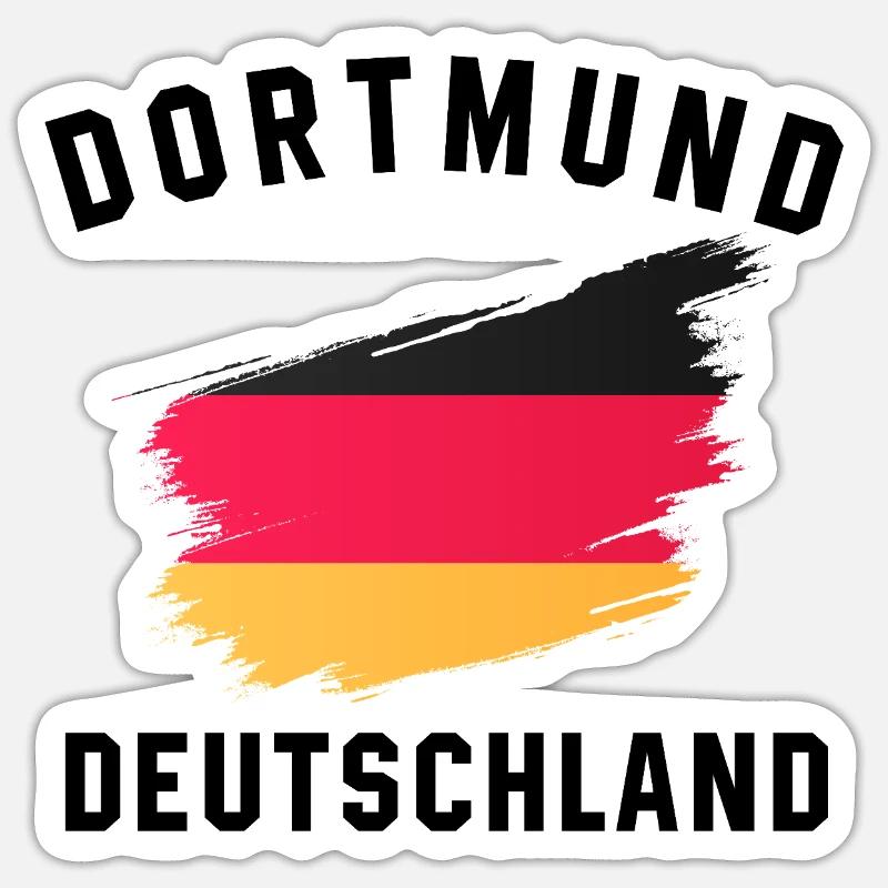 Germany Flag - Creative Brushstroke - Sticker size S (10 x 10 cm) - white matte