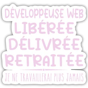 Web Developer Celebrates Retirement with Humor - Sticker size S (10 x 10 cm) - white matte - Front