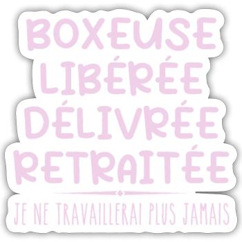 Boxer celebrates retirement with humor gift - Sticker size S (10 x 10 cm) - white matte - Front