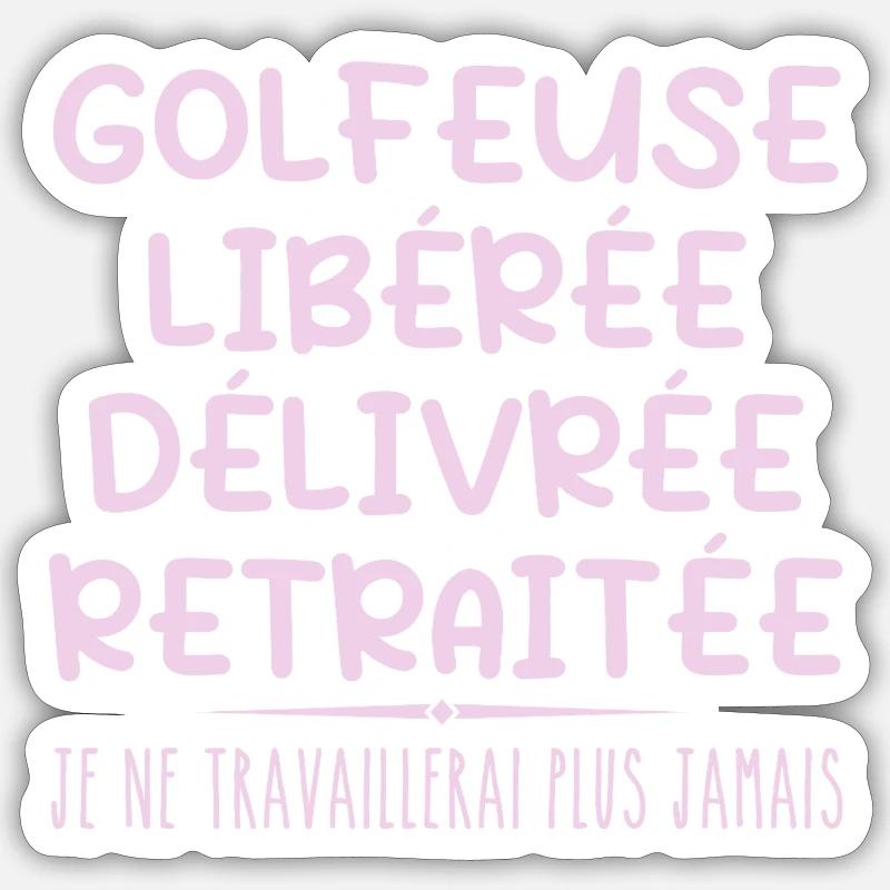 Golfer feiert Ruhestand mit Humor Geschenk Sticker Größe S (10 x 10 cm)