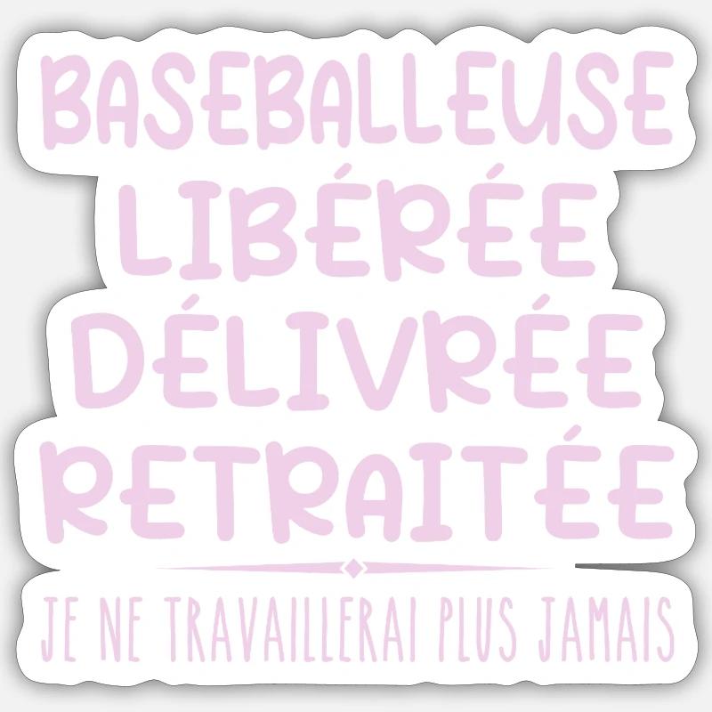 Baseball player celebrates retirement with cadea humor Sticker size S (10 x 10 cm)
