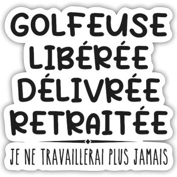 Golfer feiert Ruhestand mit Humor Geschenk - Sticker Größe S (10 x 10 cm) - Mattweiß - Vorne