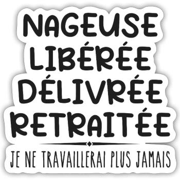 Schwimmer feiert Ruhestand mit Humorgeschenk - Sticker Größe S (10 x 10 cm) - Mattweiß - Vorne