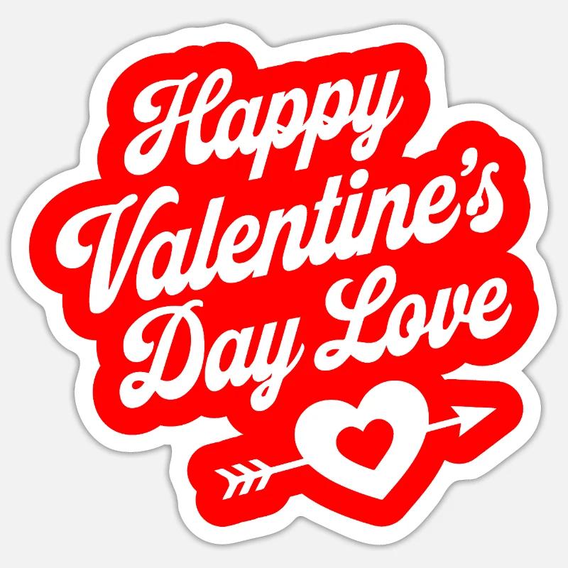 happy valentins days2 - Sticker taille S (10 x 10 cm) - blanc mat