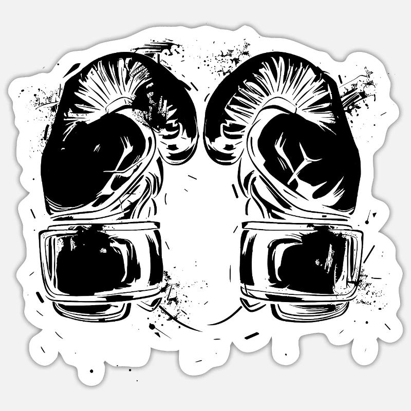 Kickboxhandschuhe - Sticker Größe S (10 x 10 cm) - Mattweiß