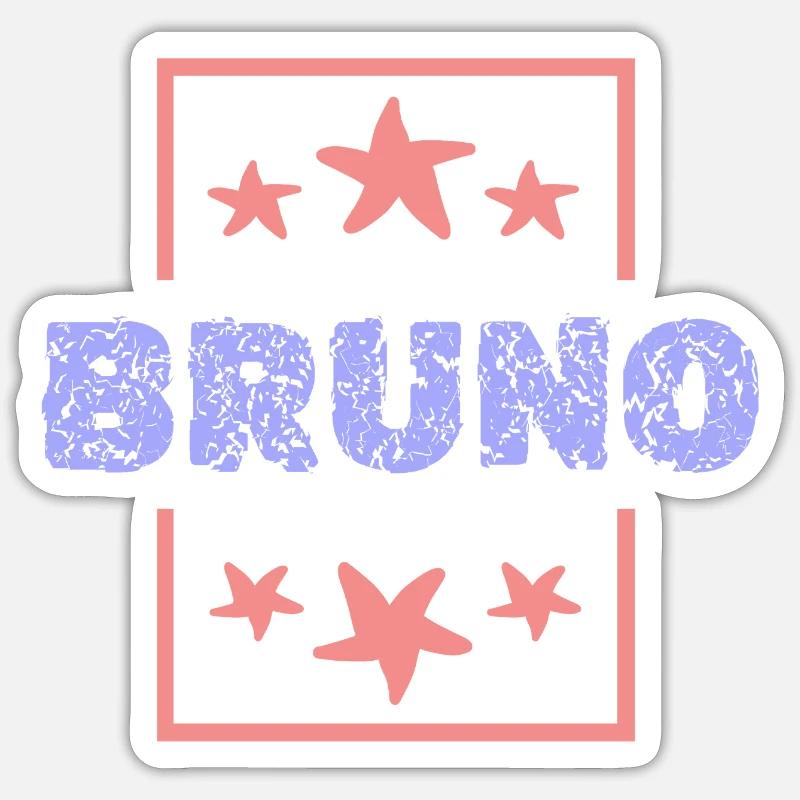 Bruno Bruno - Sticker Größe S (10 x 10 cm) - Mattweiß