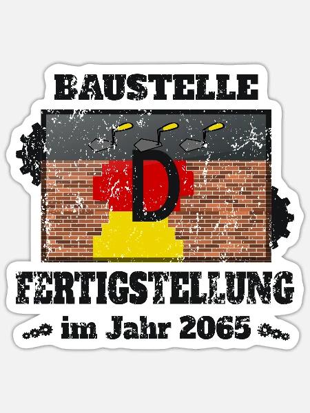Construction site Germany - Sticker size S (10 x 10 cm) - white matte