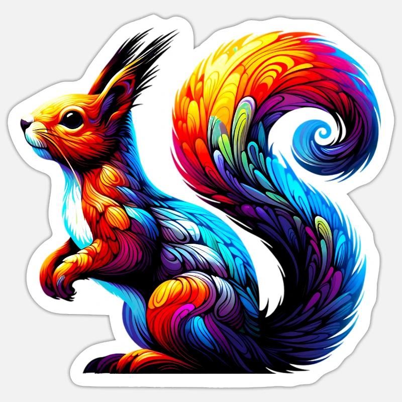 Écureuil - Sticker taille S (10 x 10 cm) - blanc mat