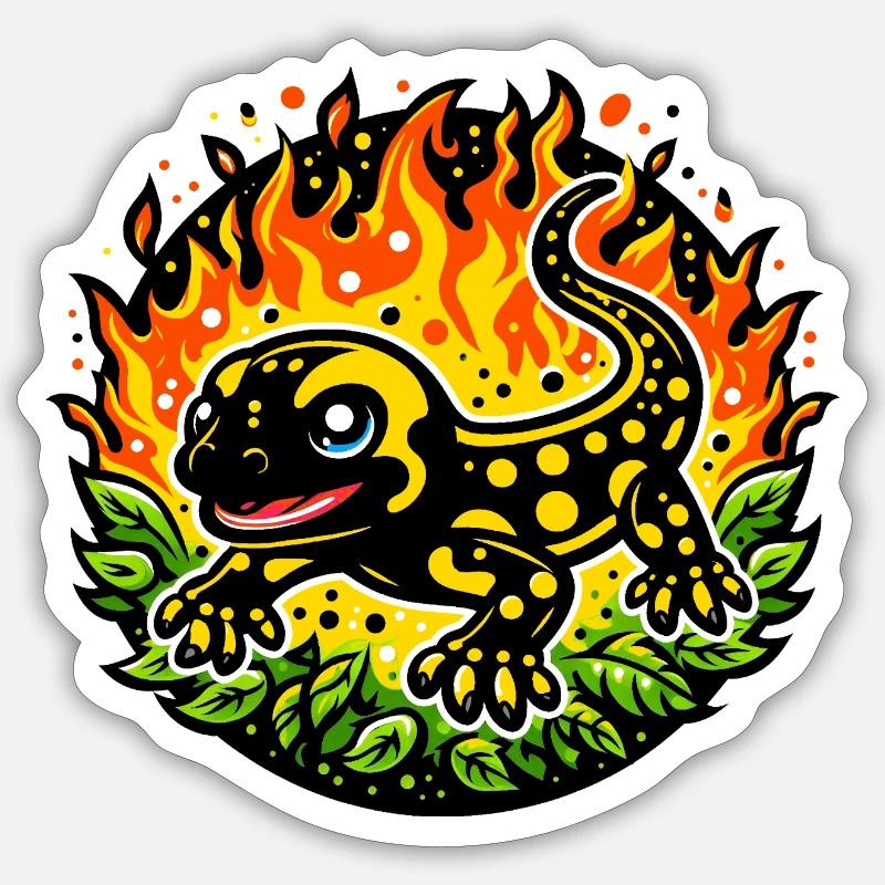 Fire salamander Sticker size S (10 x 10 cm)