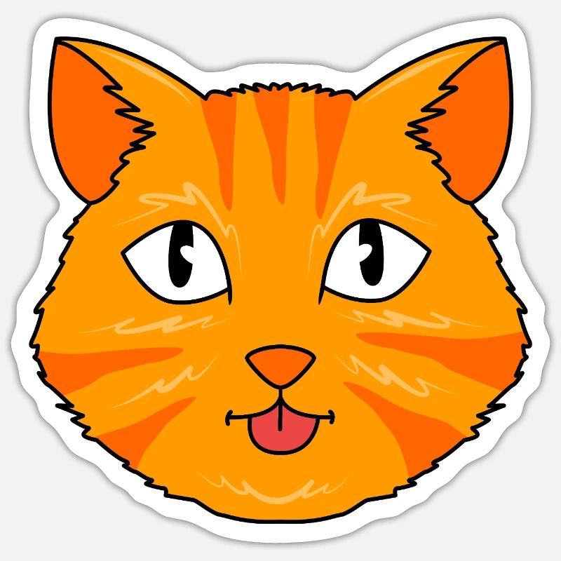 Tabby Katze - Sticker Größe S (10 x 10 cm) - Mattweiß
