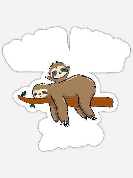 Ich bin jetzt ein großer Bruder 2026 Faultier - Sticker Größe S (10 x 10 cm) - Mattweiß