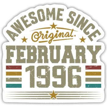 February 1996 29th Anniversary Gift, February 1996 - Sticker size S (10 x 10 cm) - white matte - Front