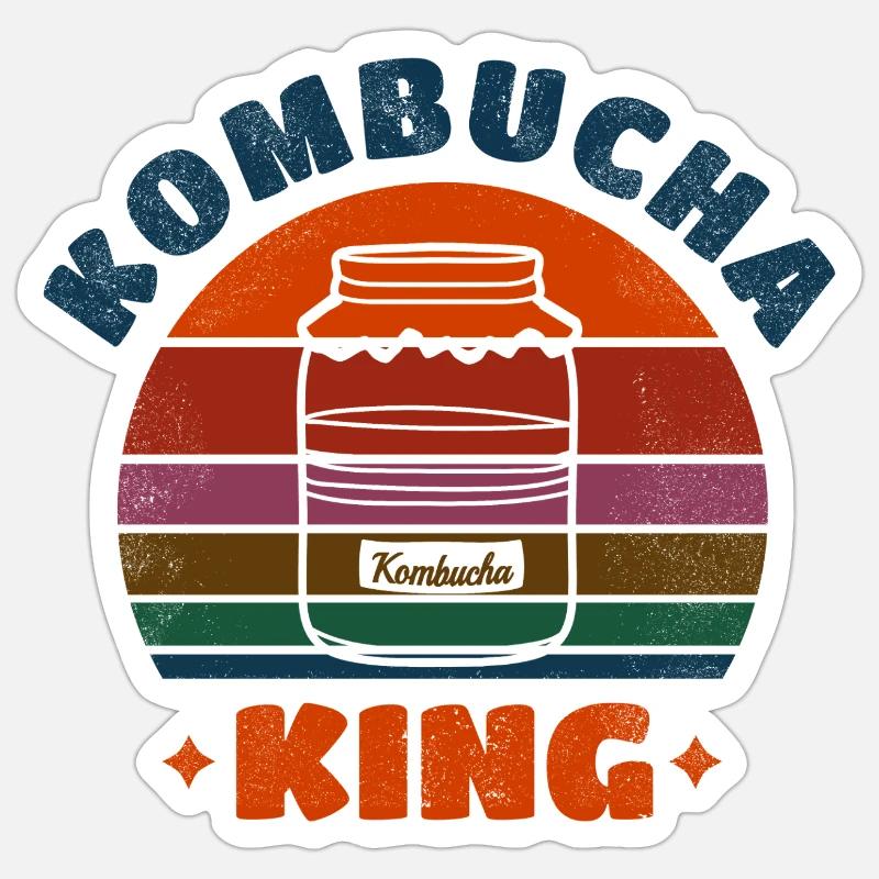 Kombucha King - Sticker size S (10 x 10 cm) - white matte