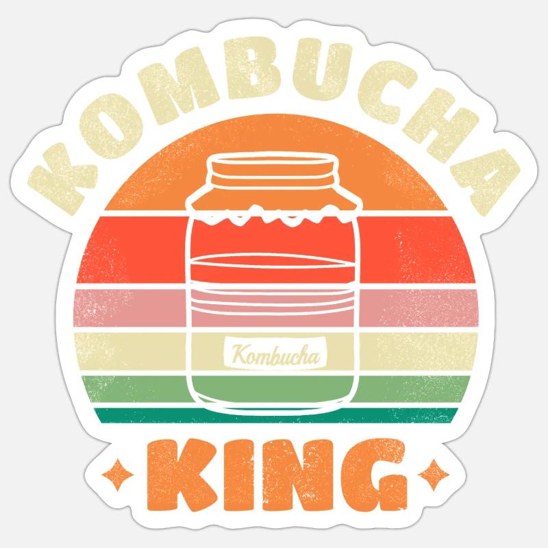Kombucha King - Sticker size S (10 x 10 cm) - white matte