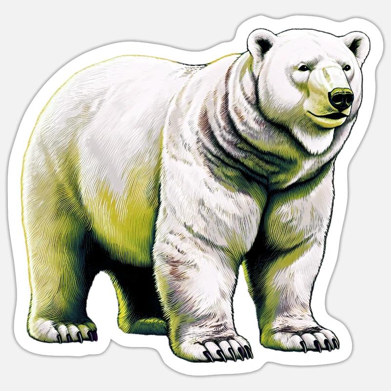 White polar bear Sticker size S (10 x 10 cm)
